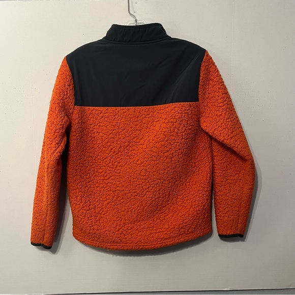 Wonder Nation three-quarter zip Sherpa jacket, extra large, orange and gray. - Picture 2 of 9